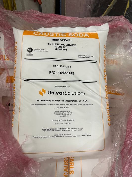 Sodium Hydroxide Beads (Caustic Soda) – 50 Lb Bag