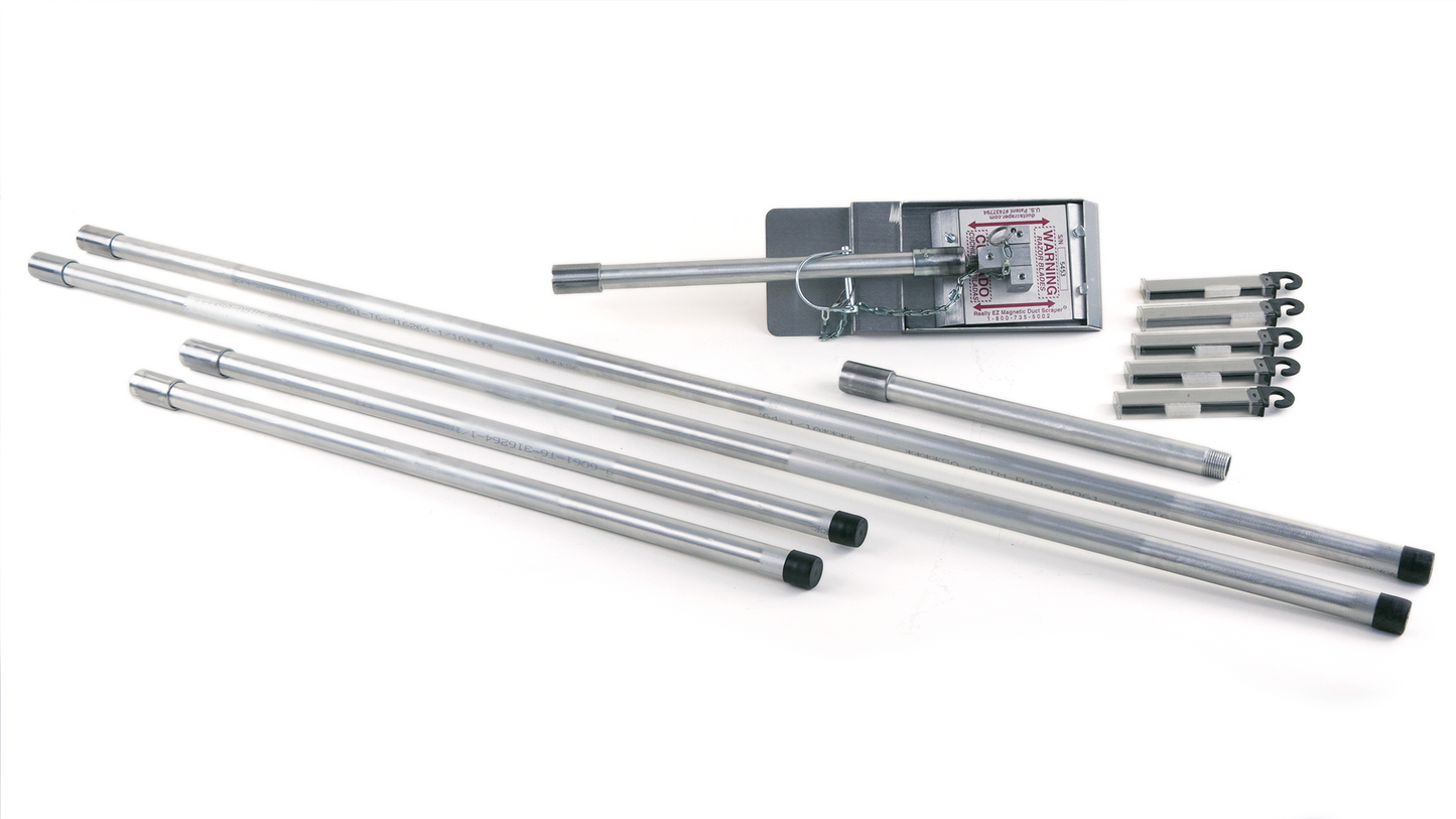Magnetic Duct Scraper Pack With Extension Poles