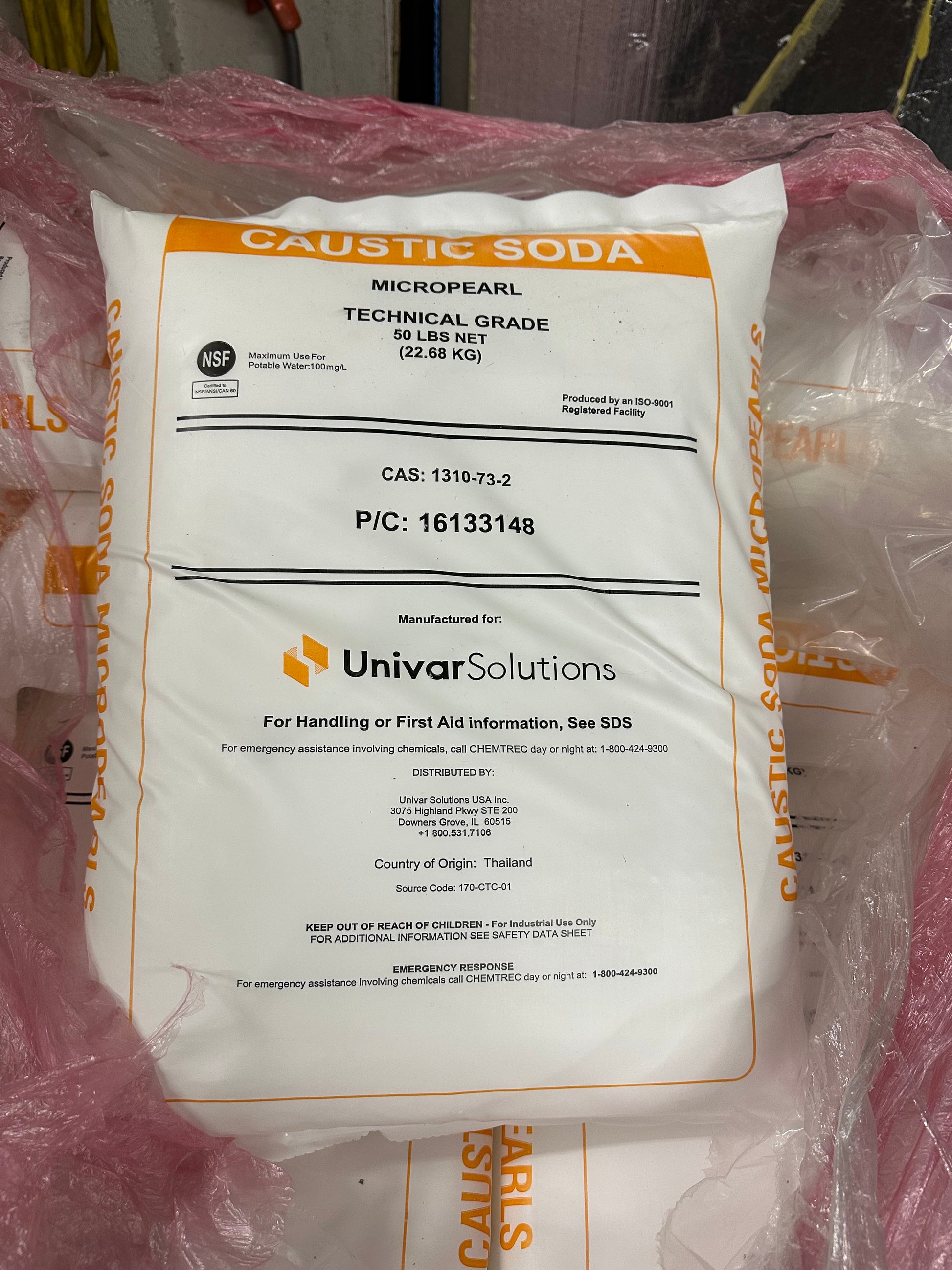 Powdered sodium hydroxide for kitchen exhaust degreaser