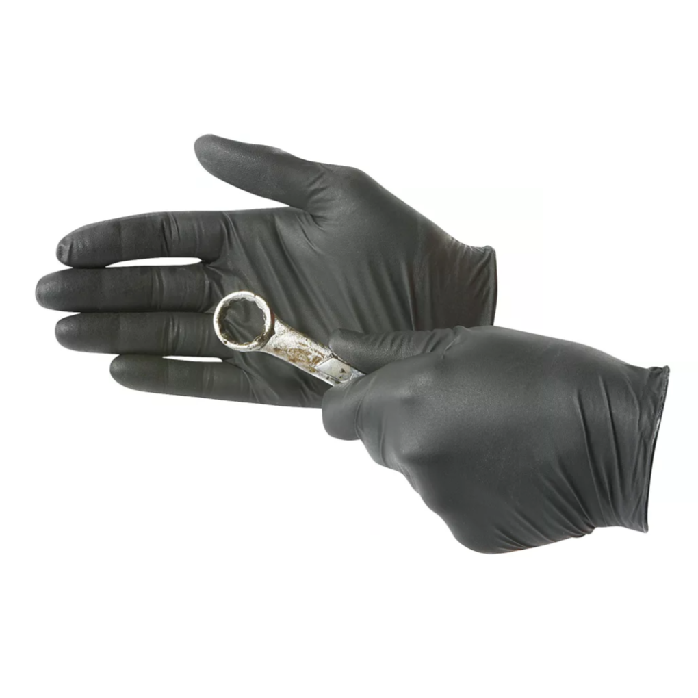Gloves - Black Nitrile Gloves - LARGE