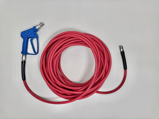 Foamer hose with gun attached for hood cleaners
