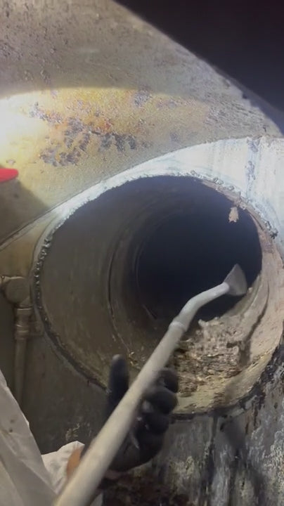 Round duct scraper for grease